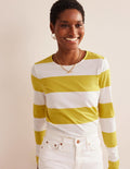 Bea Long Sleeve Breton-Ivory, Yellow