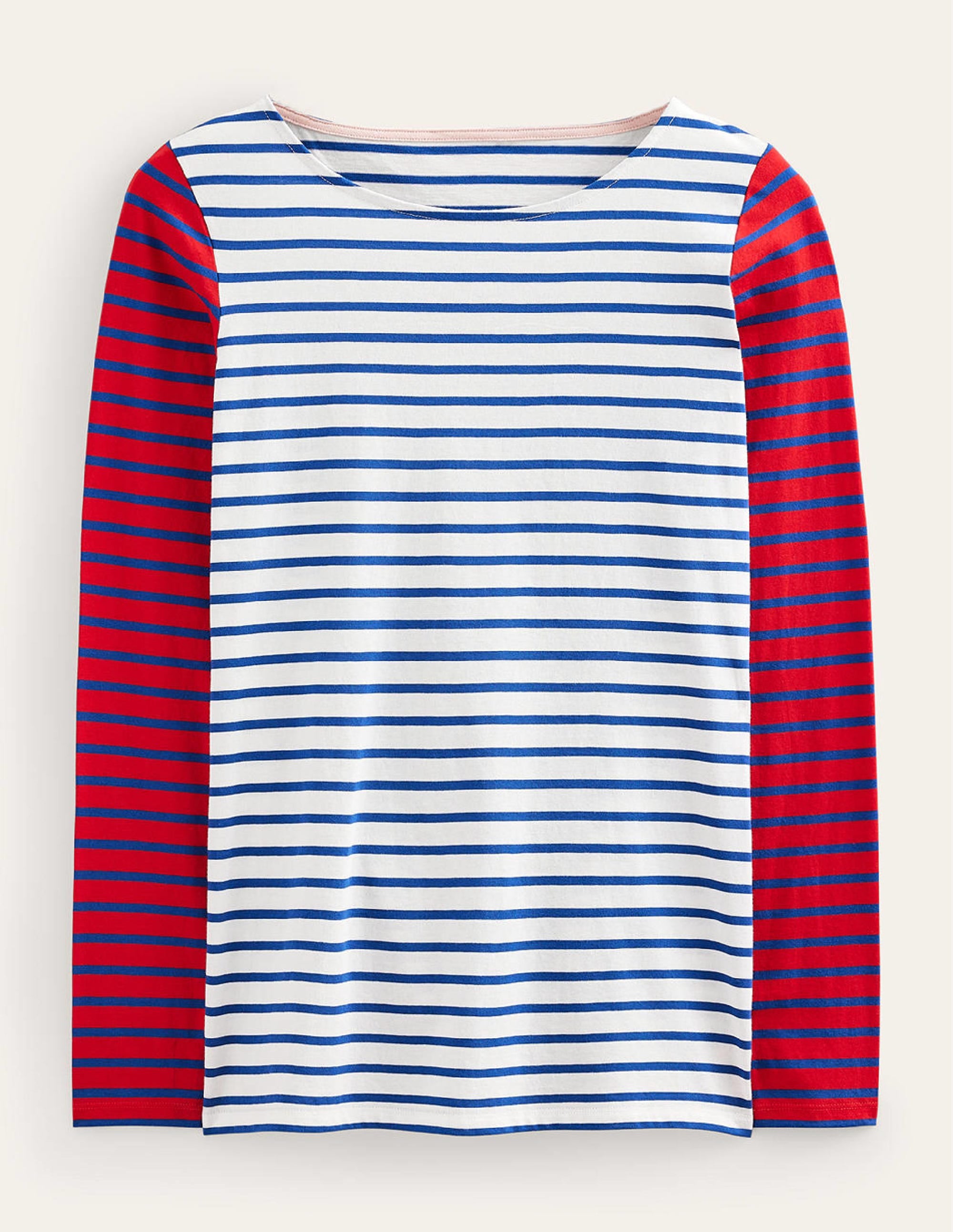 Ella Breton-Shirt mit langen Ärmeln-Naturweiß, Kobaltblau, Pepperoni - Image 7