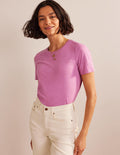 Cotton Crew Neck T-Shirt-Strawberry Sherbet