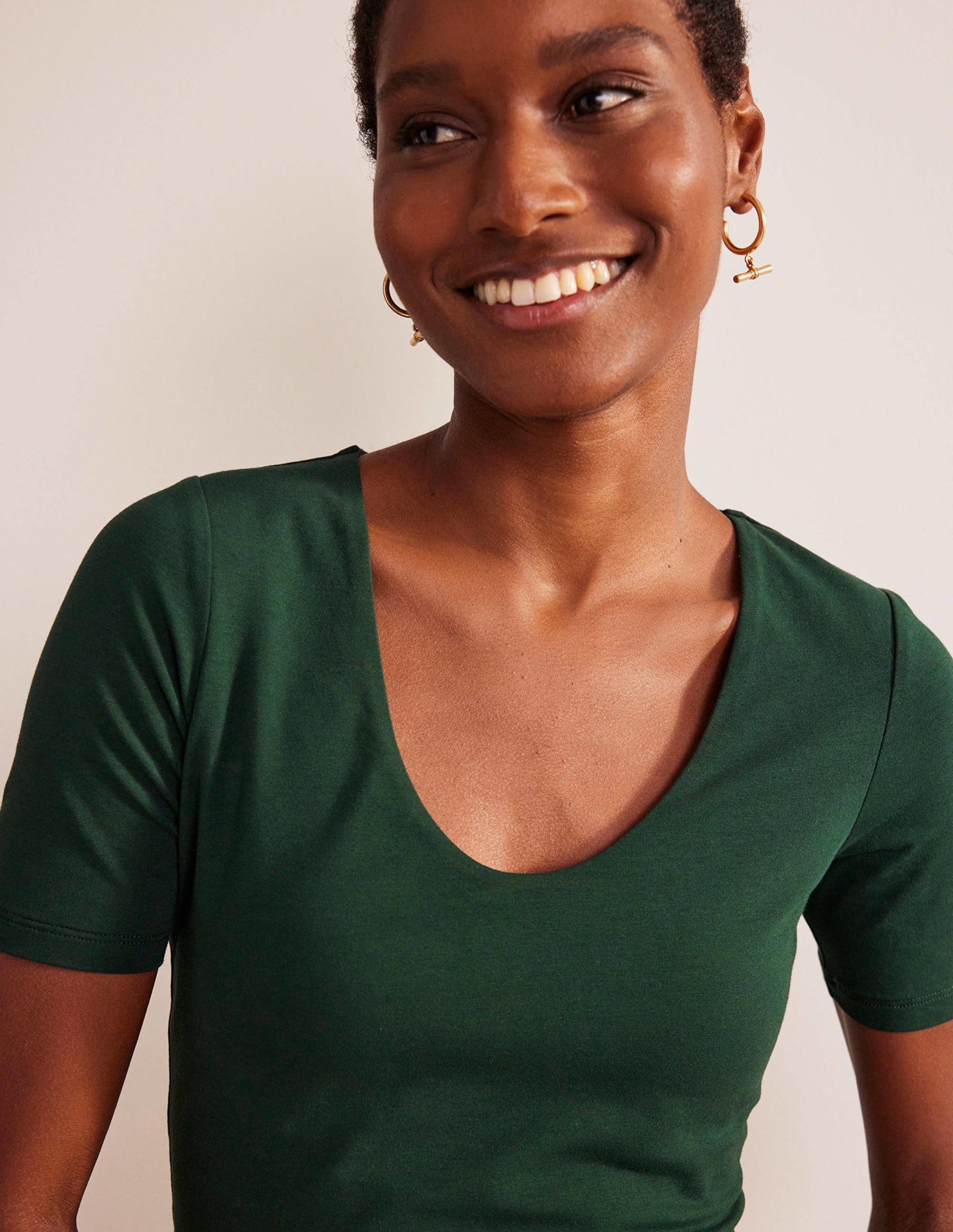 Double Layer Short Sleeve Top-Chatsworth Green - Image 2