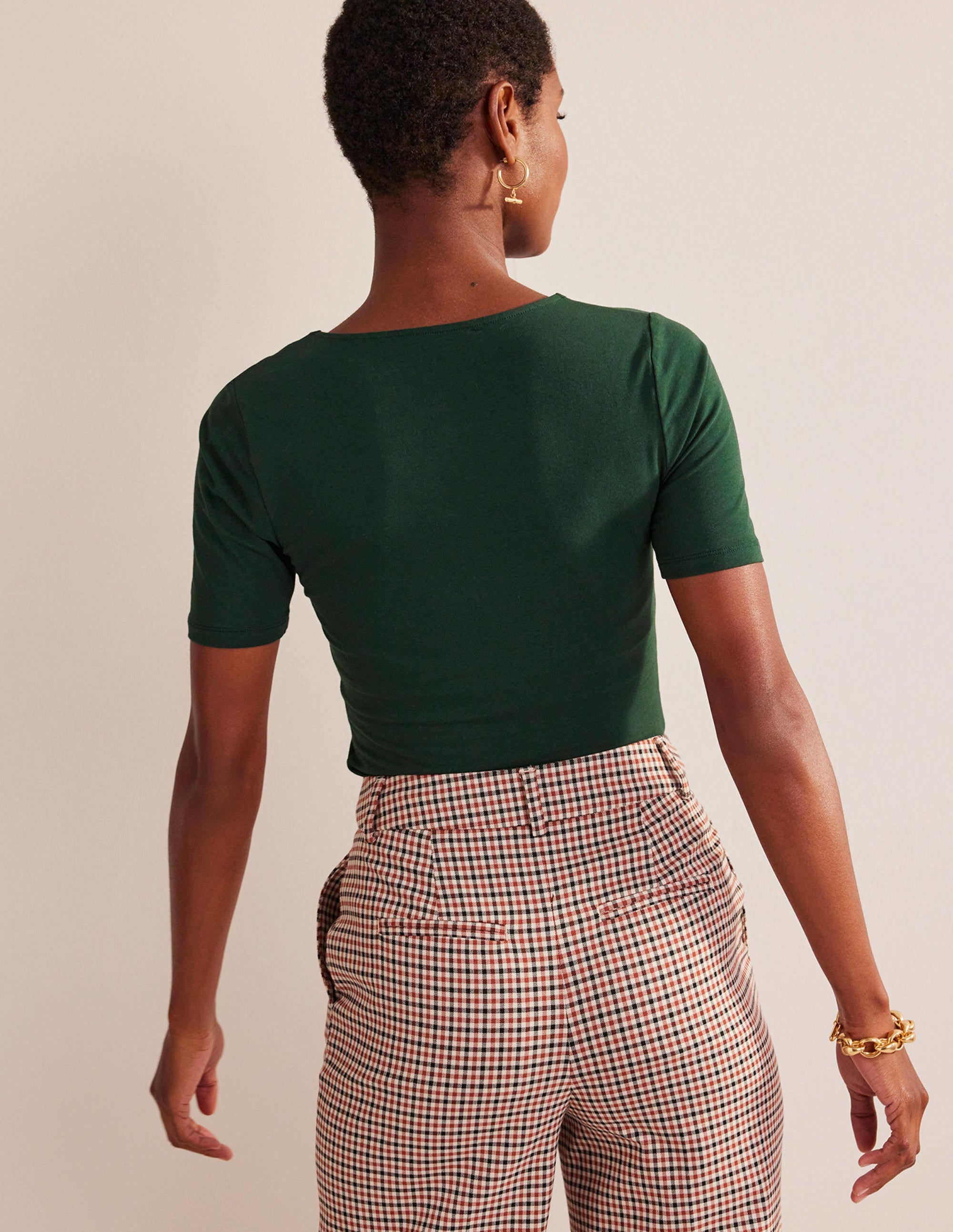 Double Layer Short Sleeve Top-Chatsworth Green - Image 3
