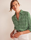 Chemise droite-Vert hivernal, motif Rêverie