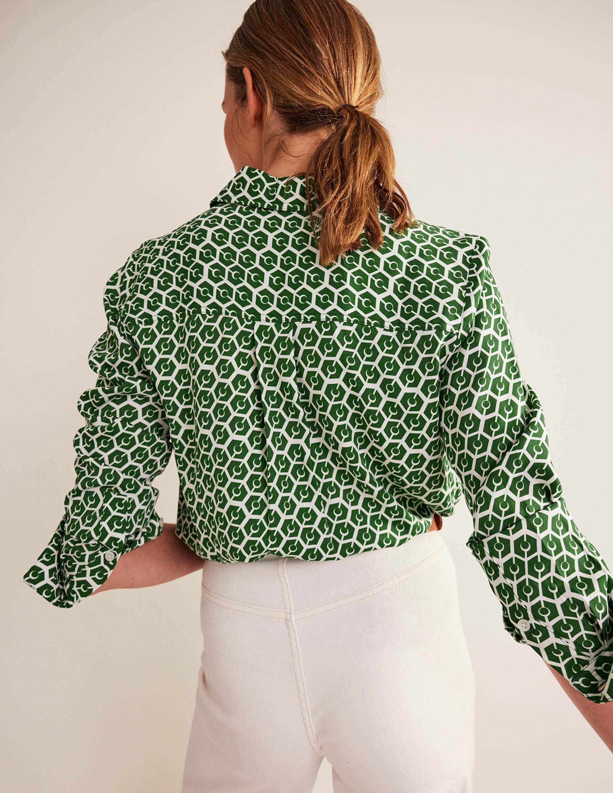 Chemise droite-Vert hivernal, motif Rêverie - Image 3