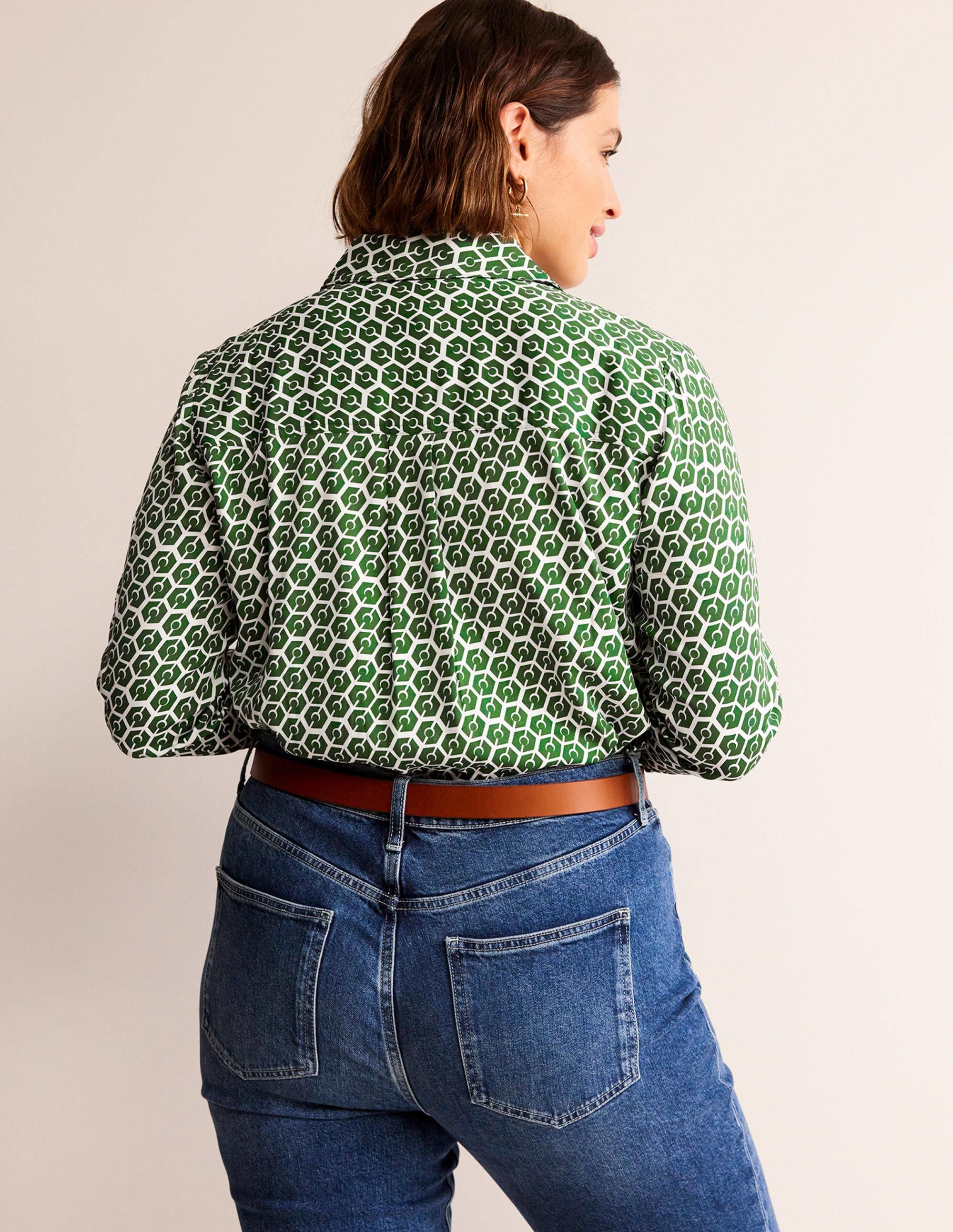 Chemise droite-Vert hivernal, motif Rêverie - Image 6