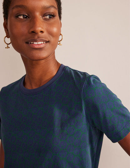 T-Shirt mit Druck und Rundhalsausschnitt-Dunkles Smaragdgrün, Reverie-2