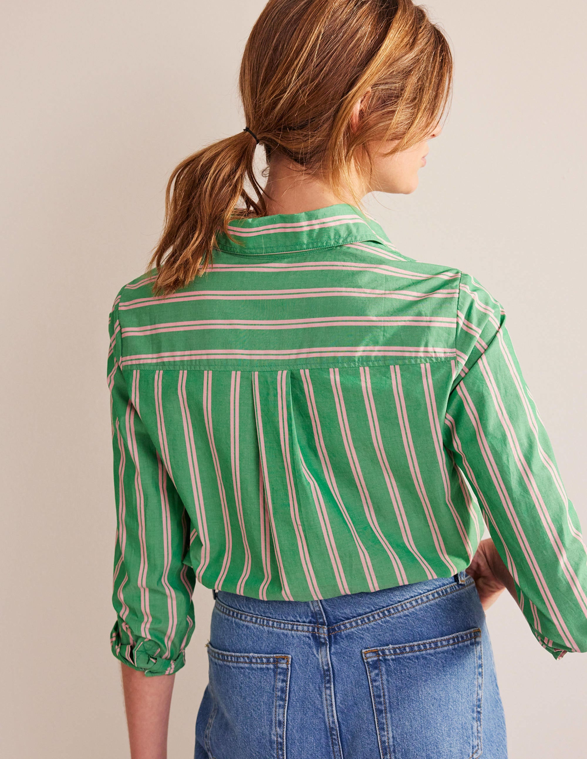 Chemise Sienna en coton-Rayé tramway vert et rose - Image 3
