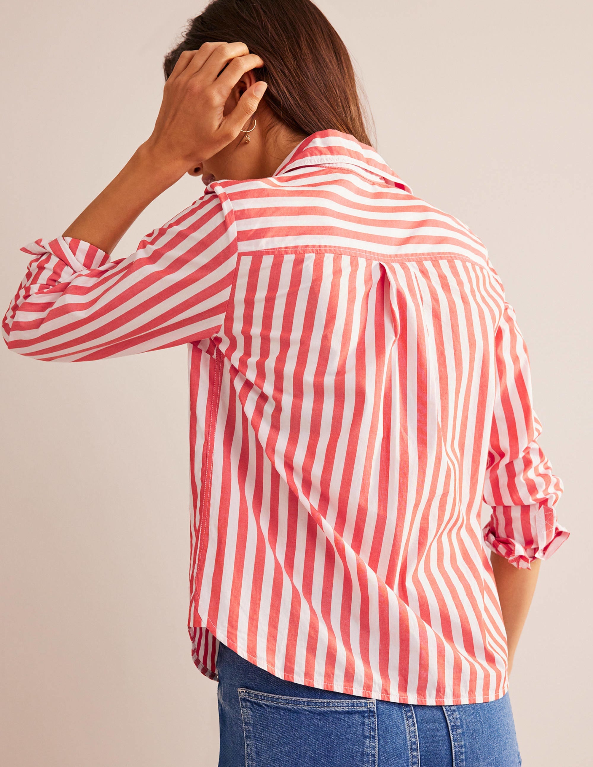 Chemise Sienna en coton-Leuchtend Rote Streifen - Image 3