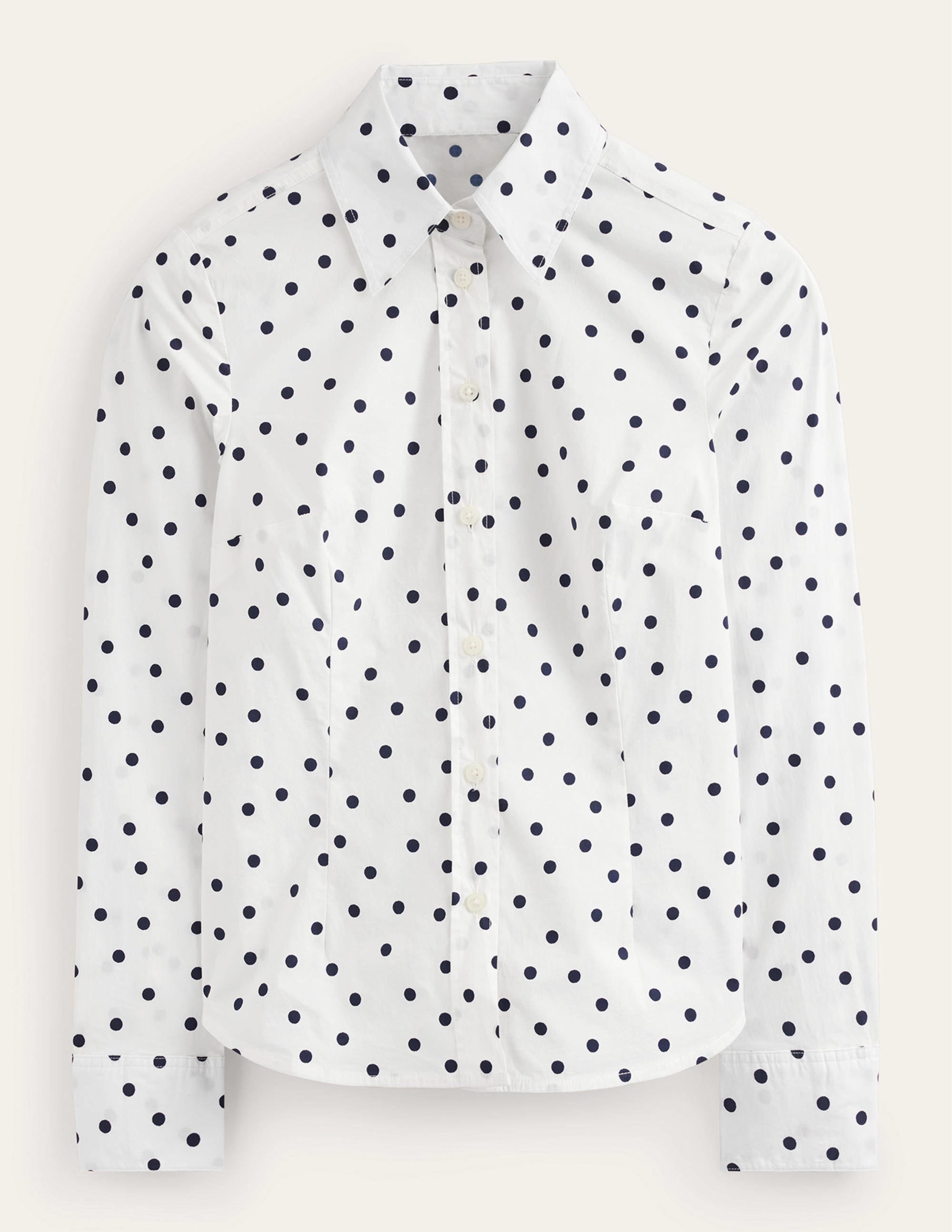 Chemise Saskia en coton stretch-Ivoire, motif Spaced Dot - Image 5