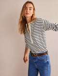 Rosie Stripe T-Shirt-Ivory, Navy