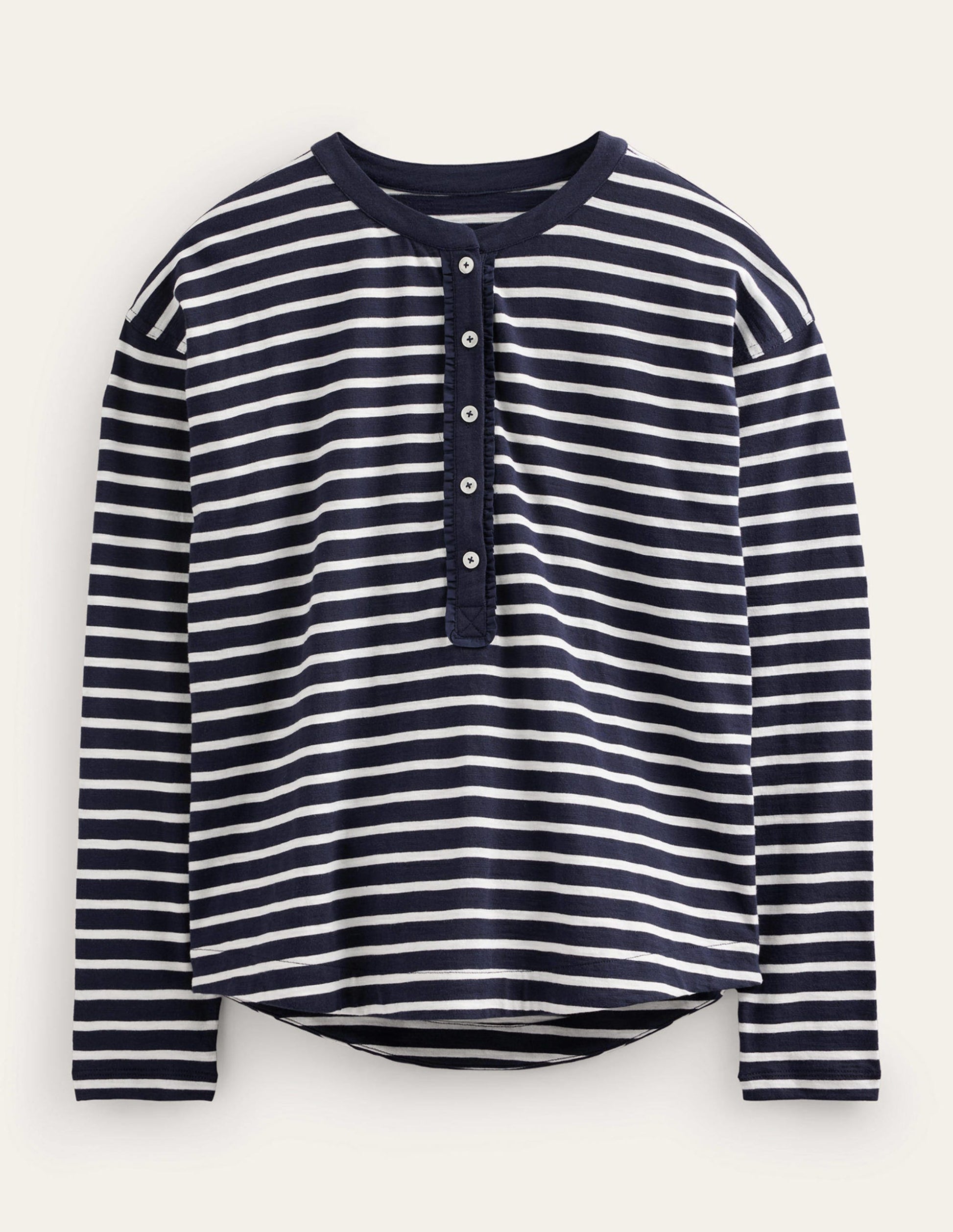 Rosie Stripe T-Shirt-Navy, Ivory-5