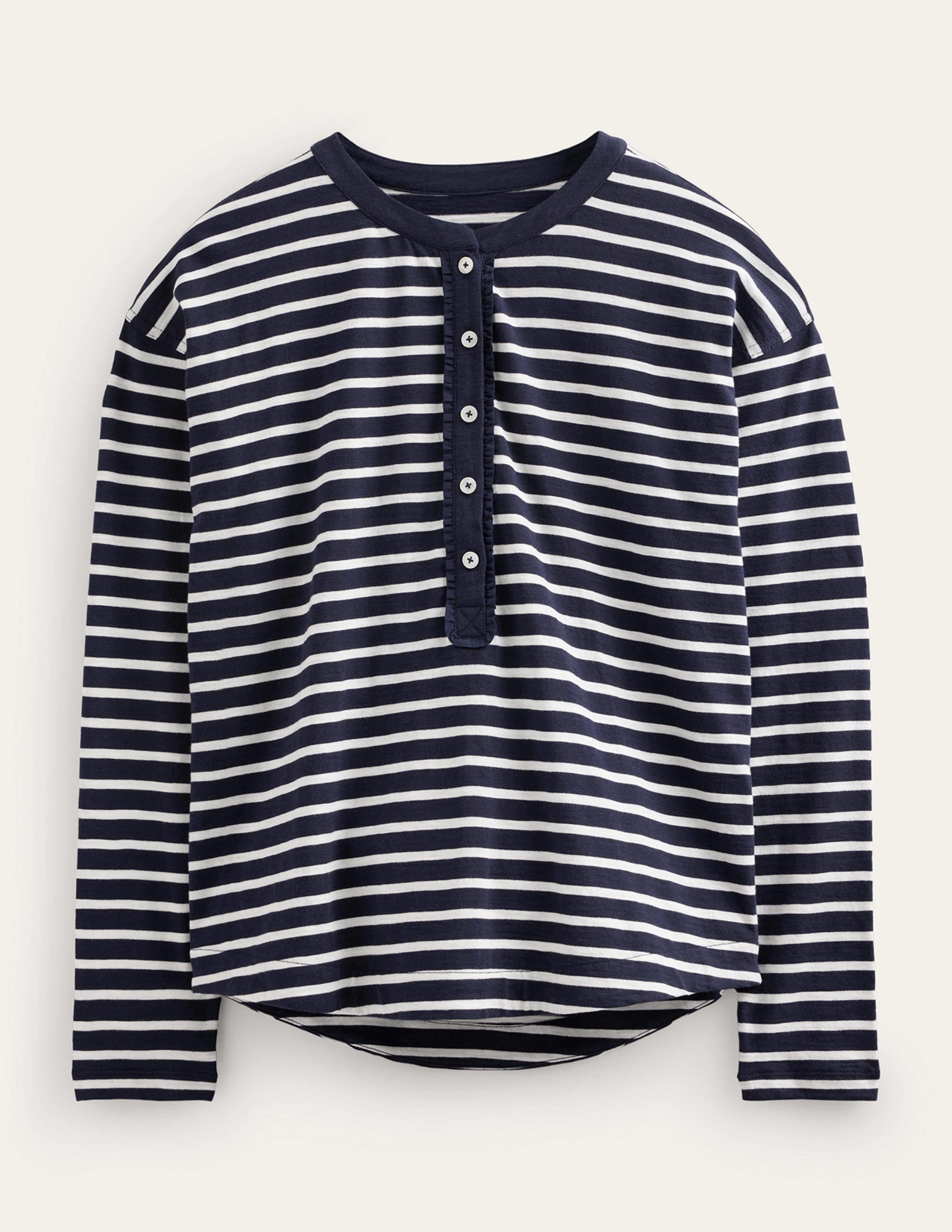 Rosie Stripe T-Shirt-Navy, Ivory - Image 5