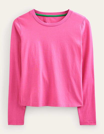 Langärmliges Oberteil aus reiner Baumwolle-Pink-5
