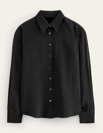 Sienna Silk Shirt-Black-5