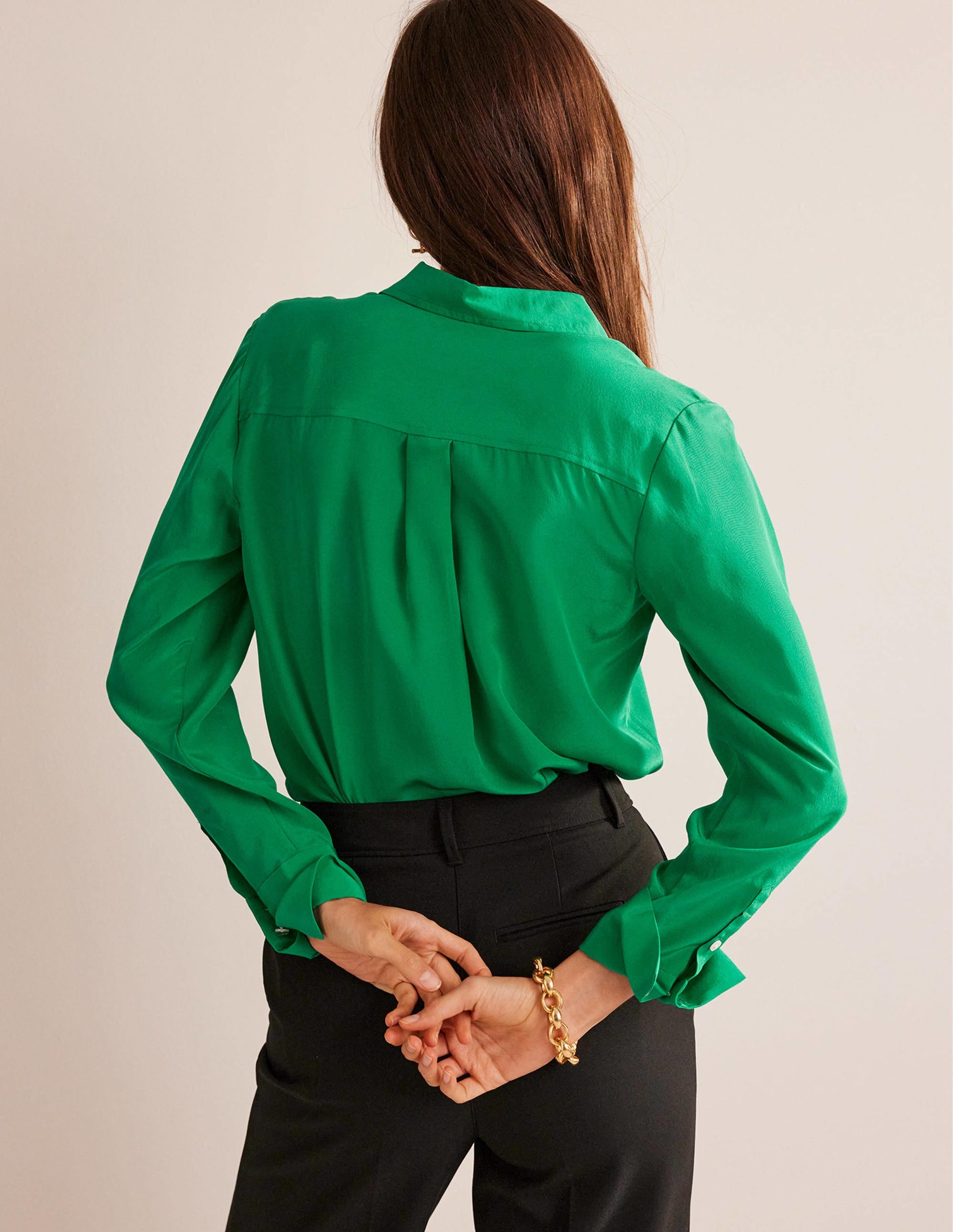 Chemise Sienna en soie-Vert prairie - Image 3