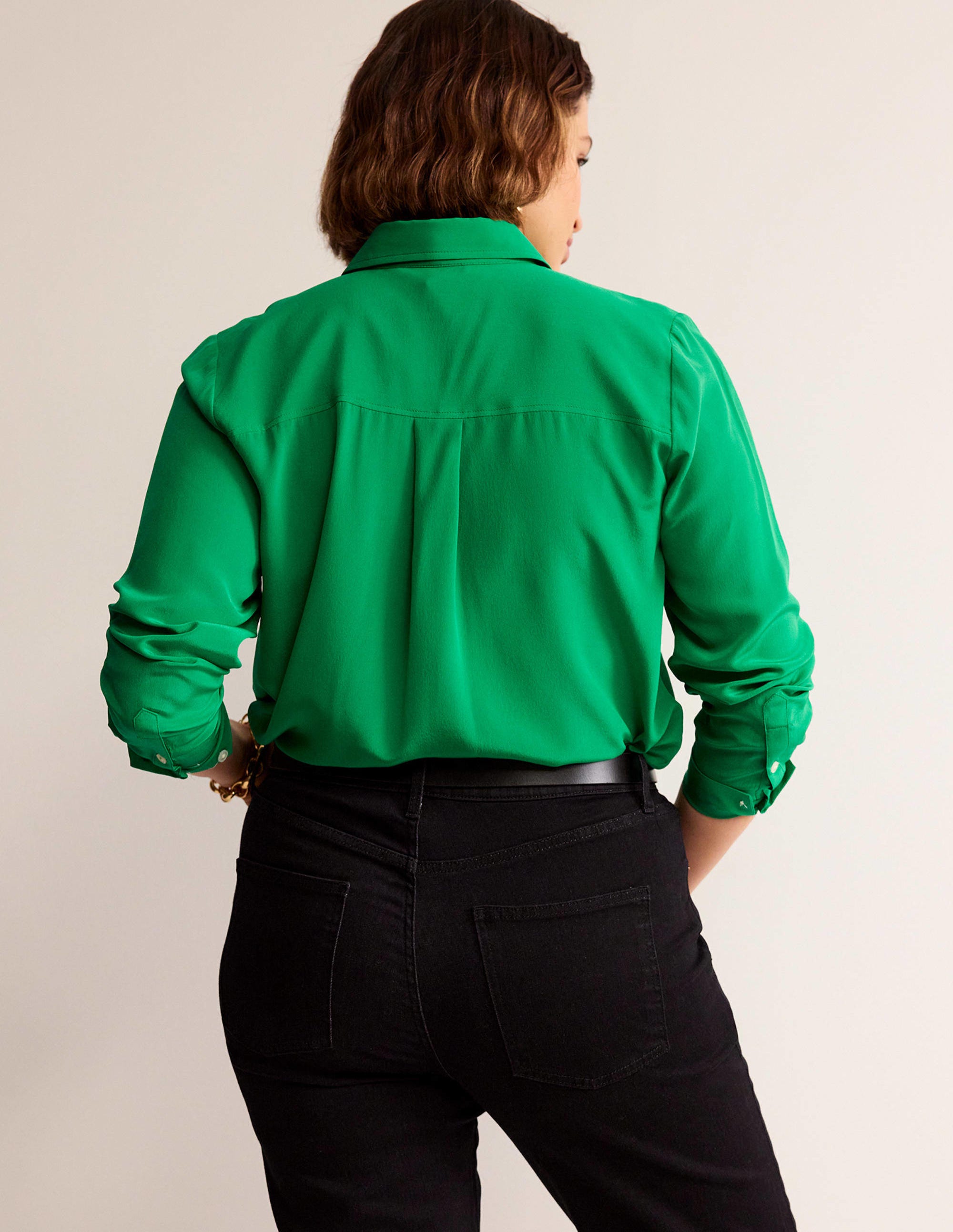 Chemise Sienna en soie-Vert prairie - Image 6