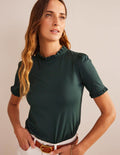T-shirt volanté ultra-doux-Vert Chatsworth