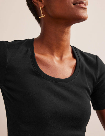Basic-T-Shirt aus Jersey-Schwarz