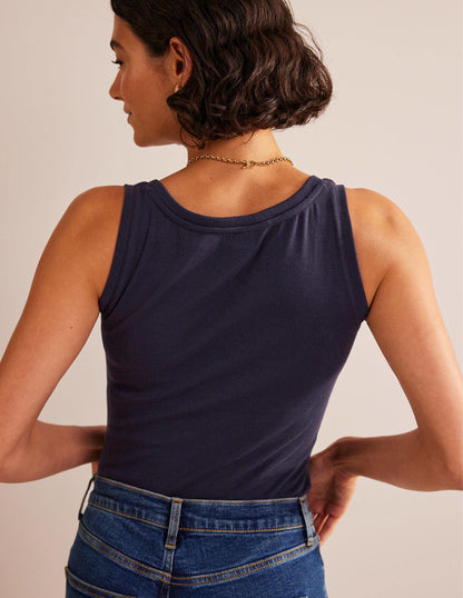 Essential Scoop-Neck Vest-Navy-3