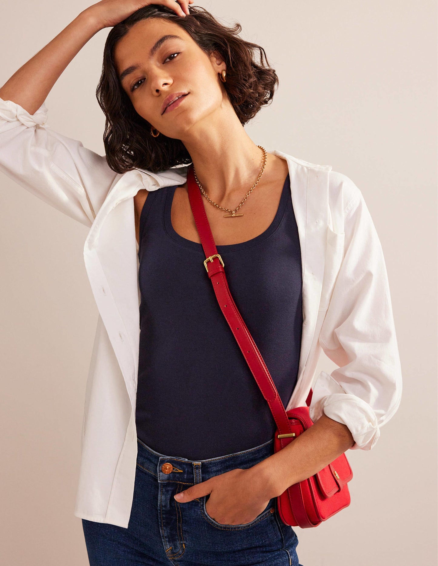 Essential Scoop-Neck Vest-Navy