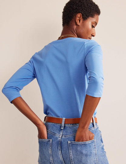 ¾-langes Oberteil mit tiefem Rundhalsausschnitt-Marina-3