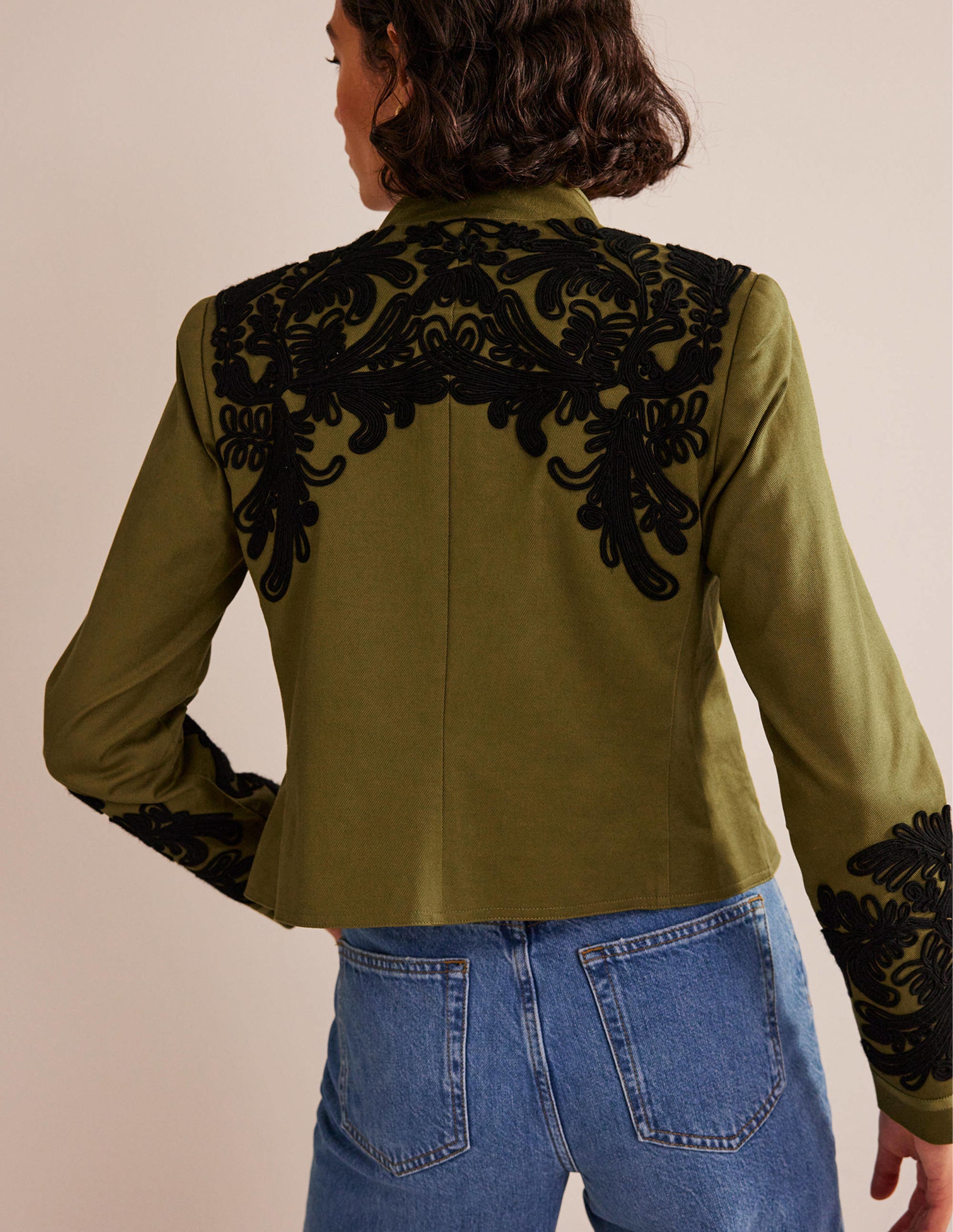Veste Warwick brodée-Vert olive - Image 3