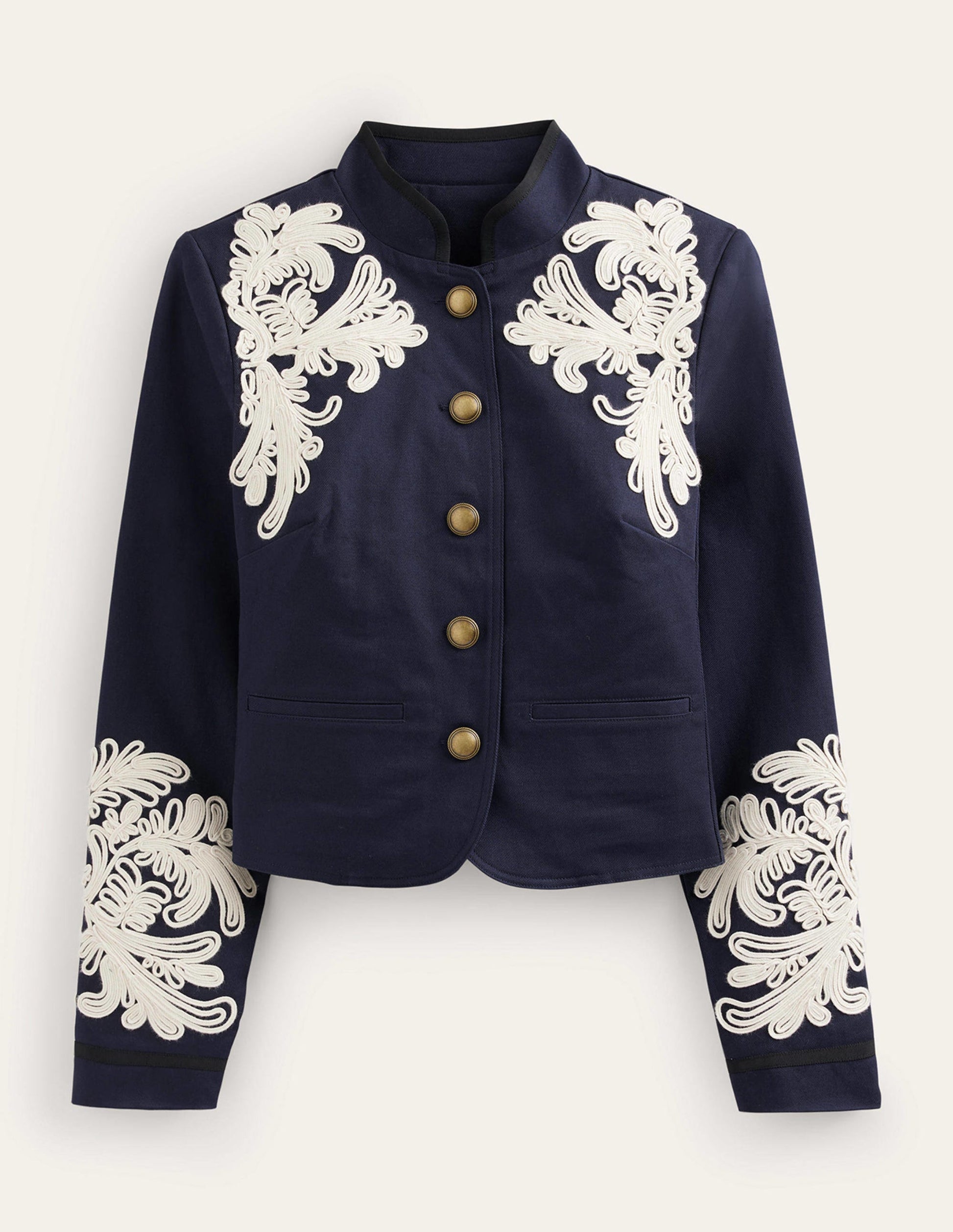 Warwick Bestickte Jacke-Marineblau-7