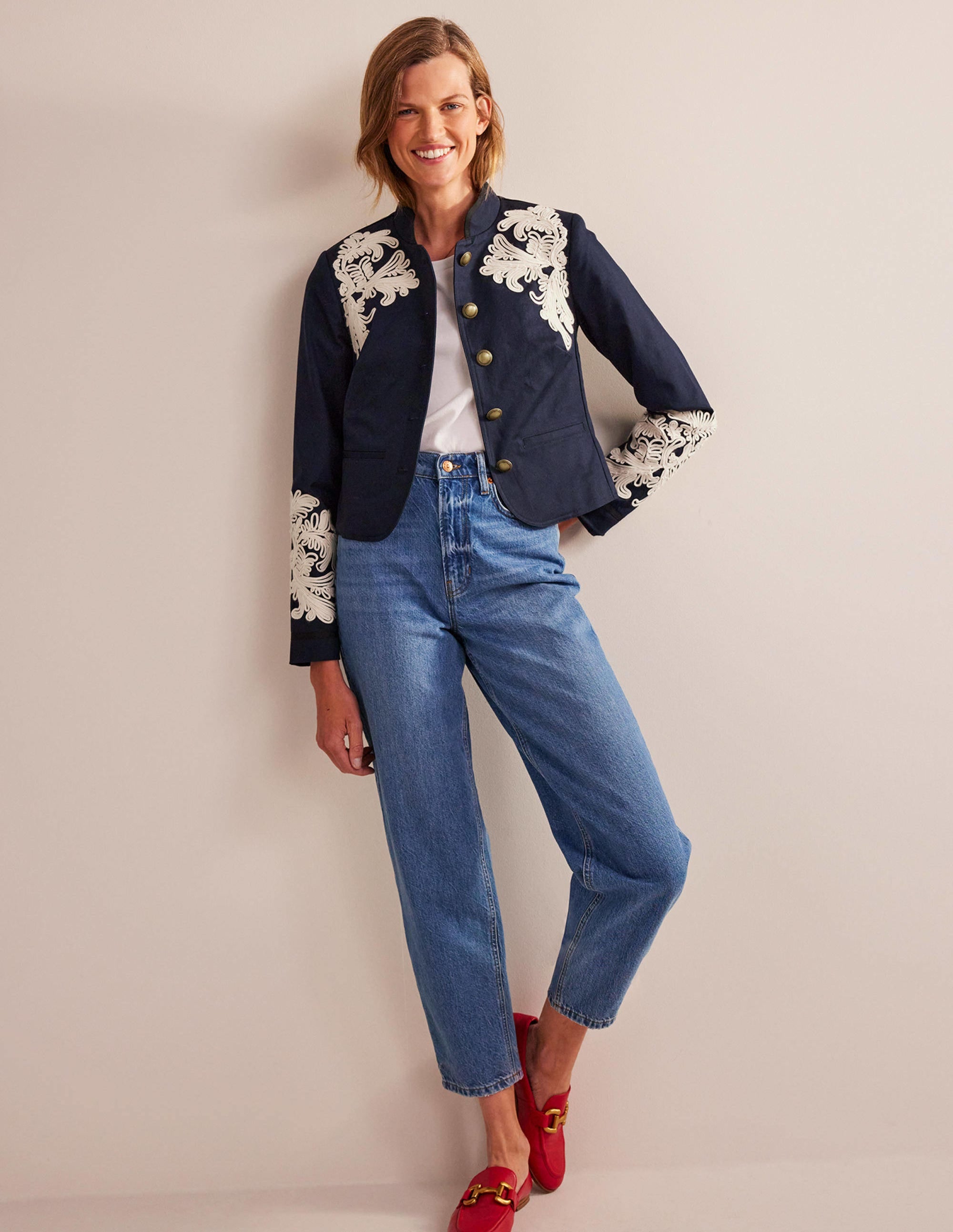 Warwick Bestickte Jacke-Marineblau - Image 5