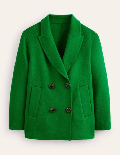 Cabanjacke aus Wollmischung-Highland-Grün