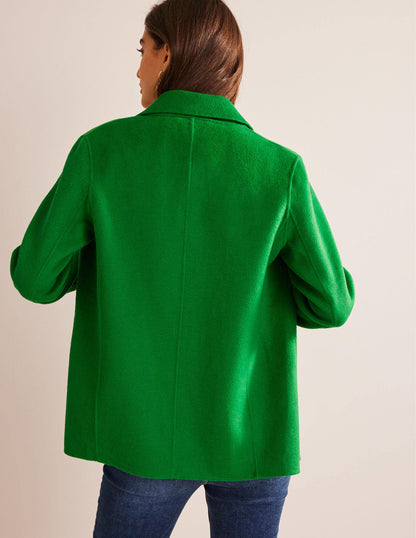 Cabanjacke aus Wollmischung-Highland-Grün