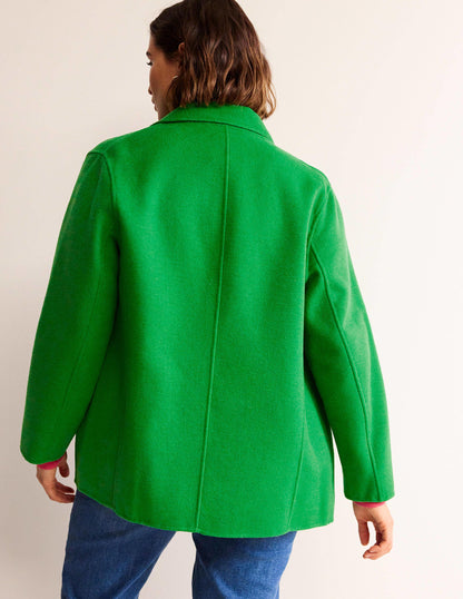 Cabanjacke aus Wollmischung-Highland-Grün