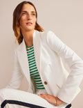 The Canonbury Blazer mit klassischem Schnitt-Naturweiß