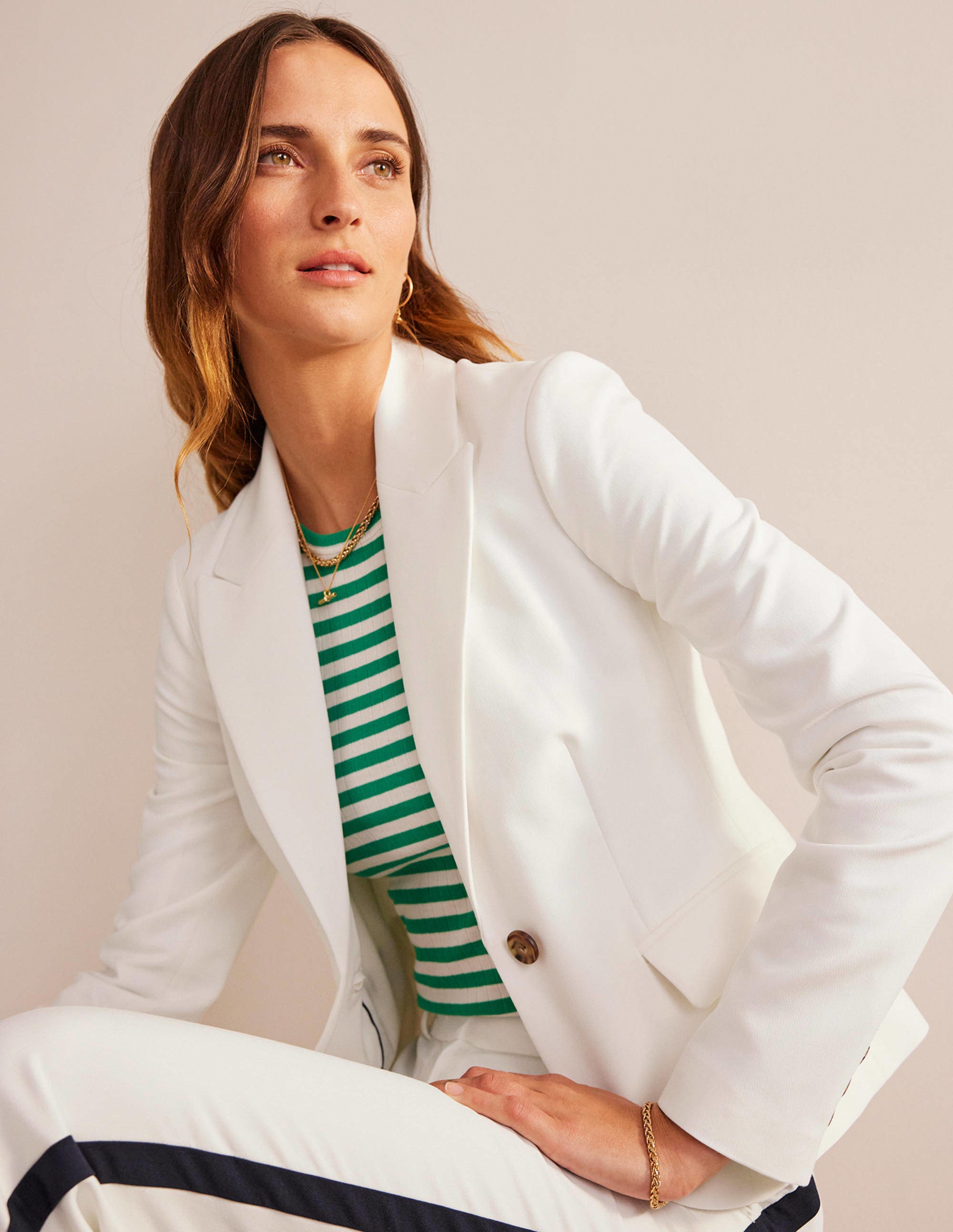 The Canonbury Blazer mit klassischem Schnitt-Naturweiß - Image 1