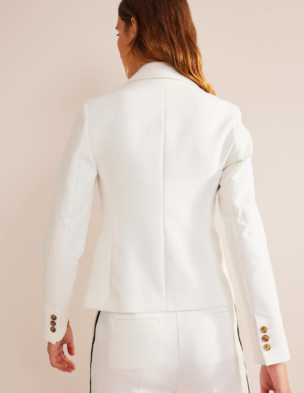 The Canonbury Blazer mit klassischem Schnitt-Naturweiß-3