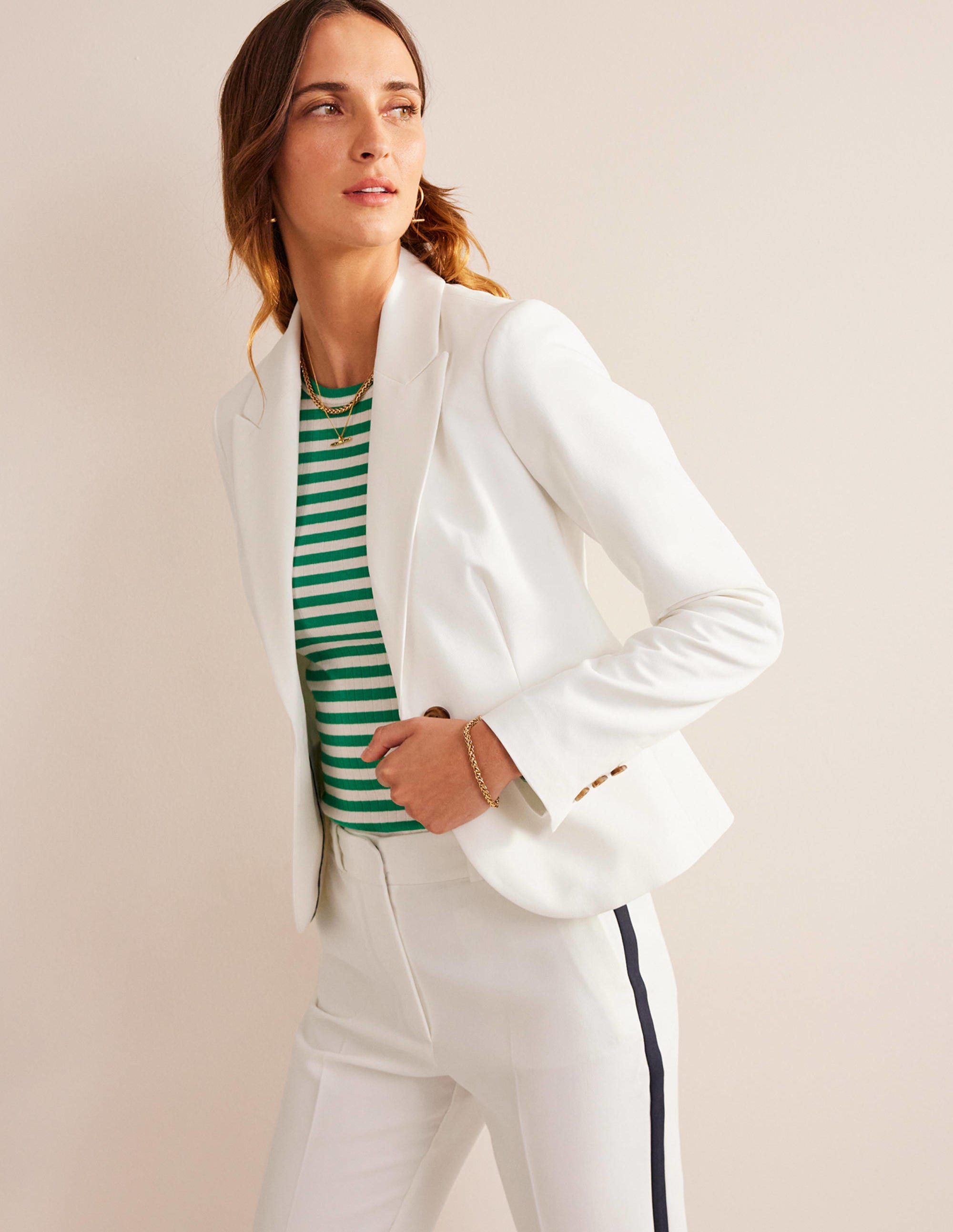 The Canonbury Blazer mit klassischem Schnitt-Naturweiß - Image 4