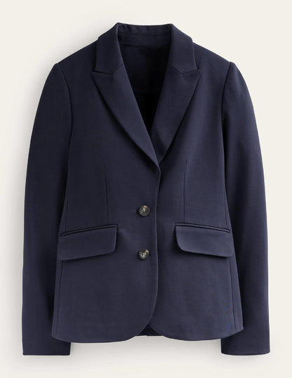 Blazer Marylebone en point de Rome-Bleu Marine, Petits Pois