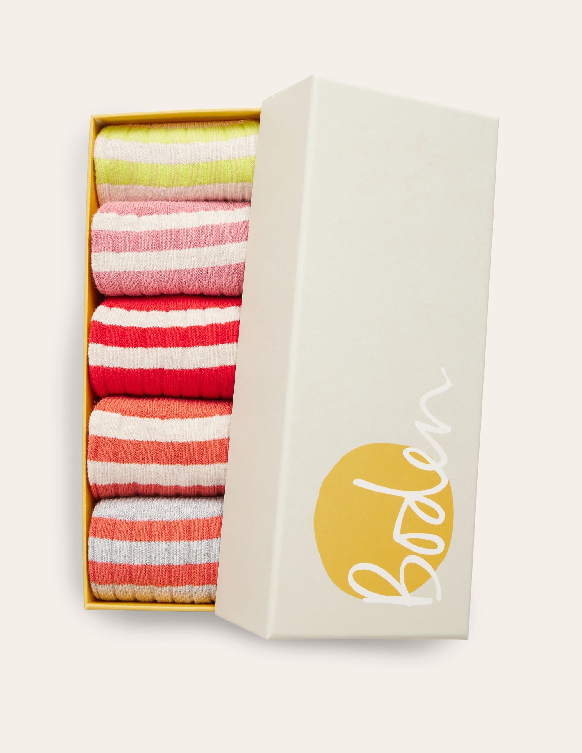 5 paires de socquettes côtelées-Multi, pastel - Image 2