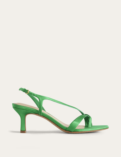Satin-Sandalen mit niedrigem Absatz-Paprikagrün-2