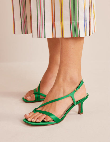 Satin-Sandalen mit niedrigem Absatz-Paprikagrün-1