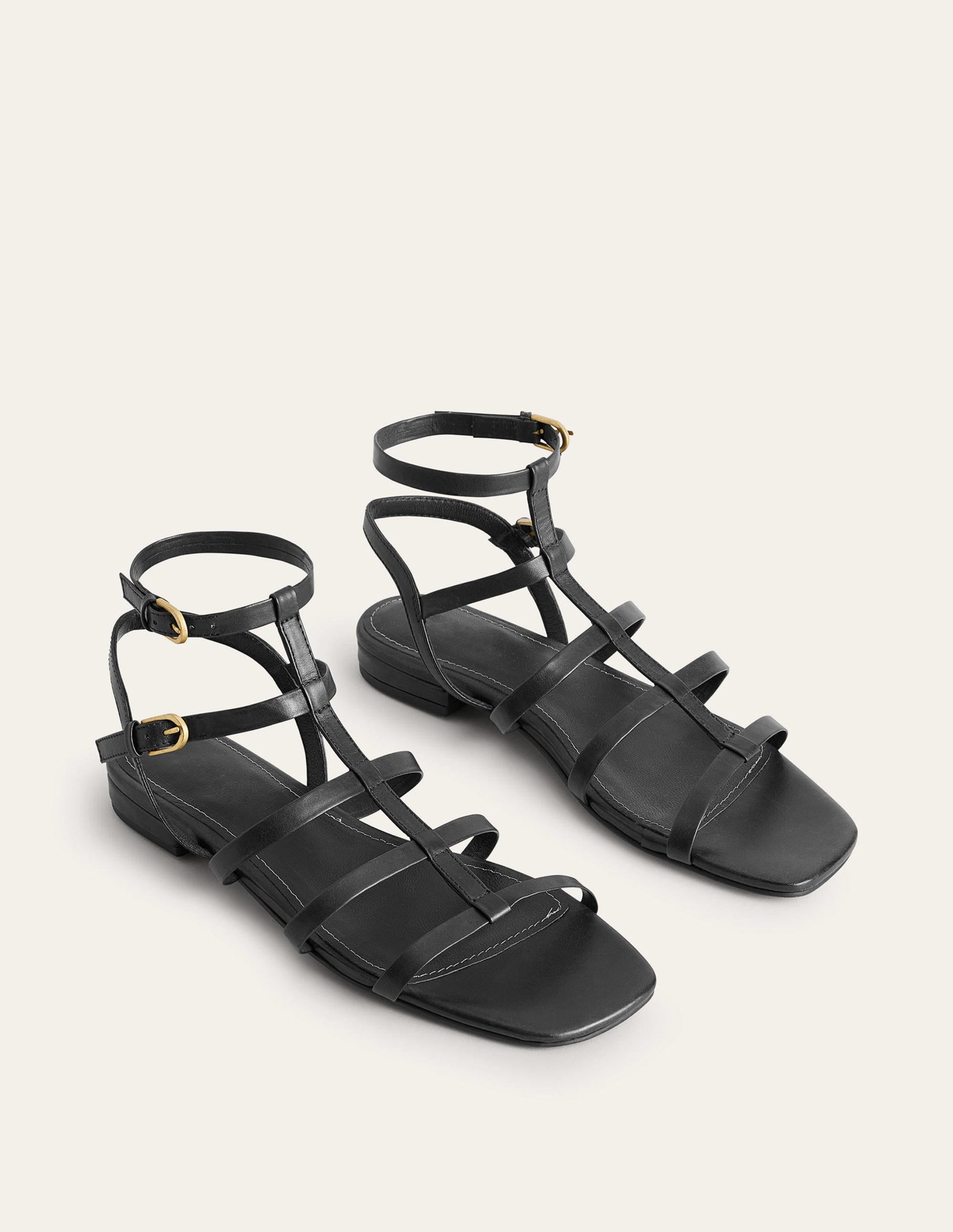 Gladiatorensandalen aus Leder-Schwarz - Image 3