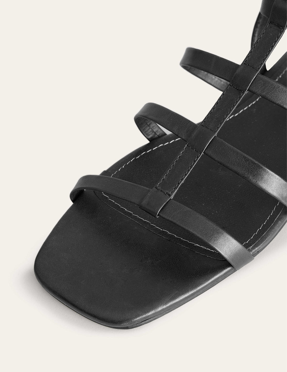 Gladiatorensandalen aus Leder-Schwarz-4
