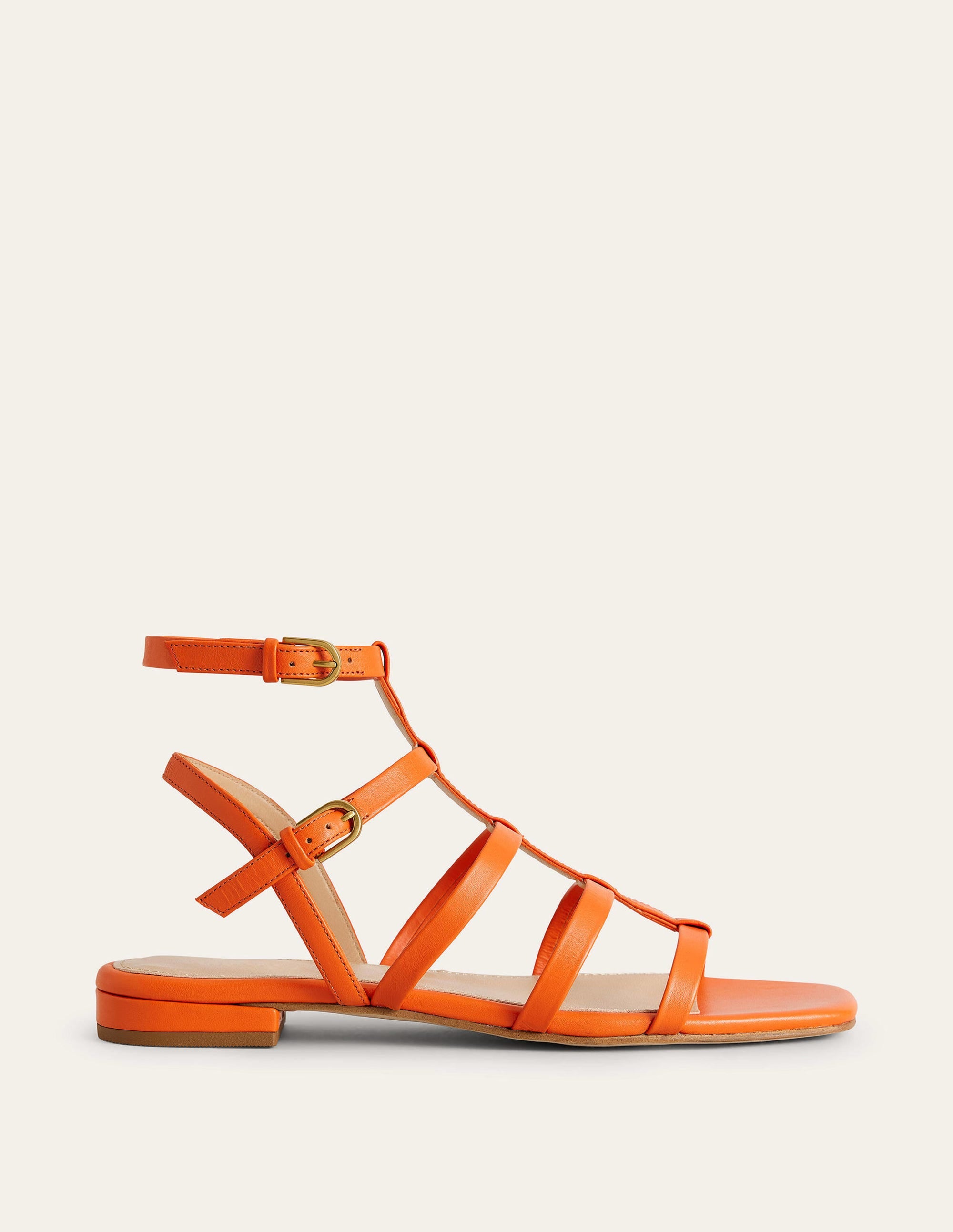 Sandales gladiateur en cuir-Orange sanguine - Image 2