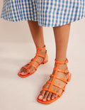 Sandales gladiateur en cuir-Orange sanguine