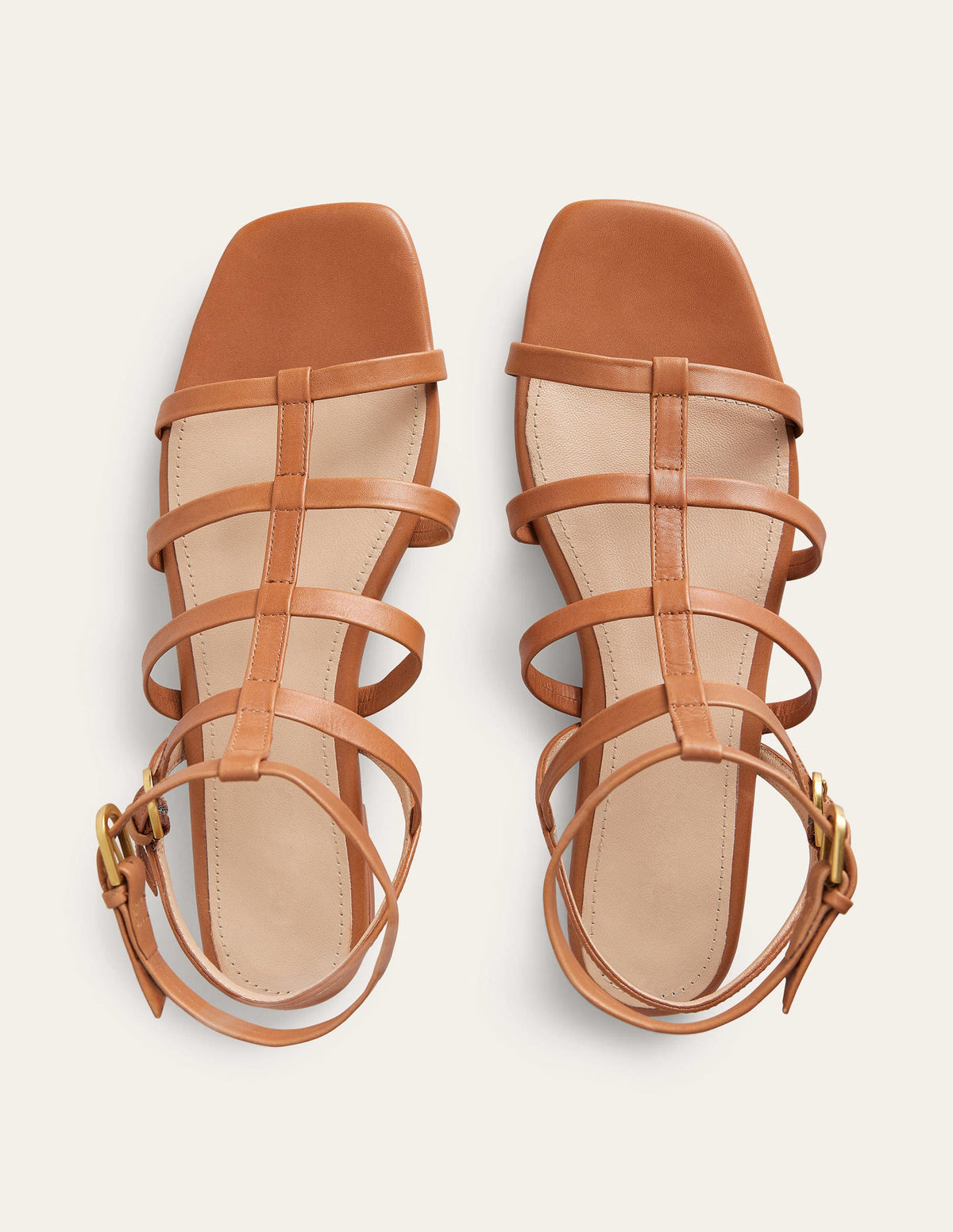 Gladiatorensandalen aus Leder-Hellbraun - Image 5