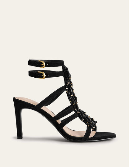 Absatzsandalen mit Perlen-Schwarz-3