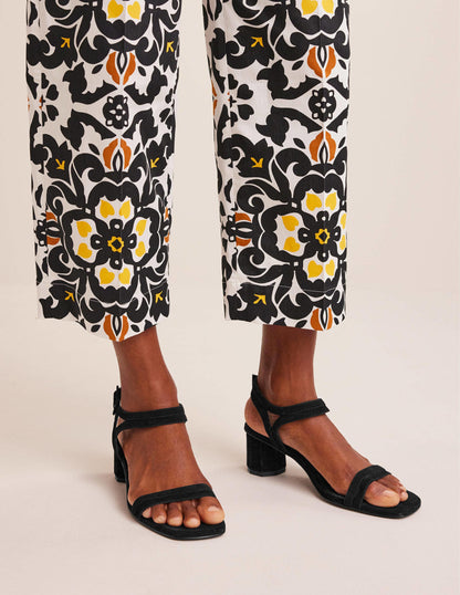 Sandalen mit Blockabsatz-Schwarz