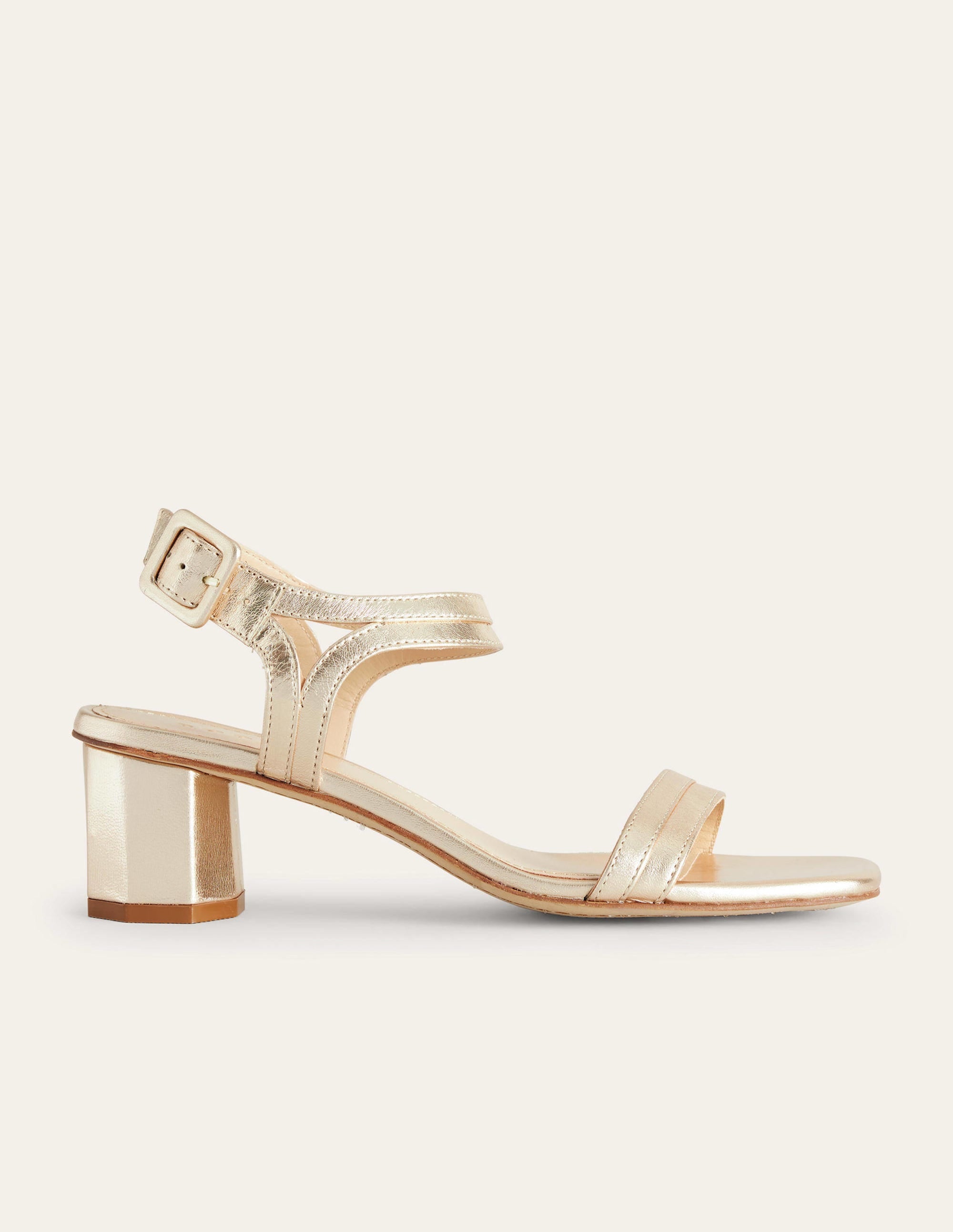 Sandalen mit Blockabsatz-Gold - Image 3