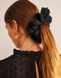 Chouchou en broderie anglaise-Noir
