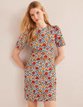 Mini-robe fourreau en coton-Multicolore, motif Enchanting Bloom