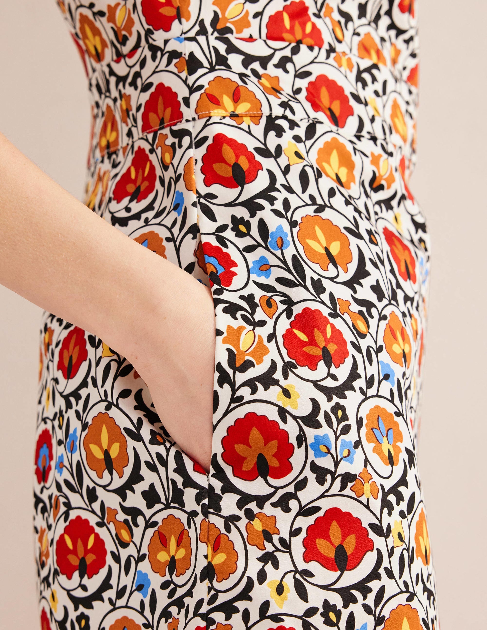 Mini-robe fourreau en coton-Multicolore, motif Enchanting Bloom - Image 2