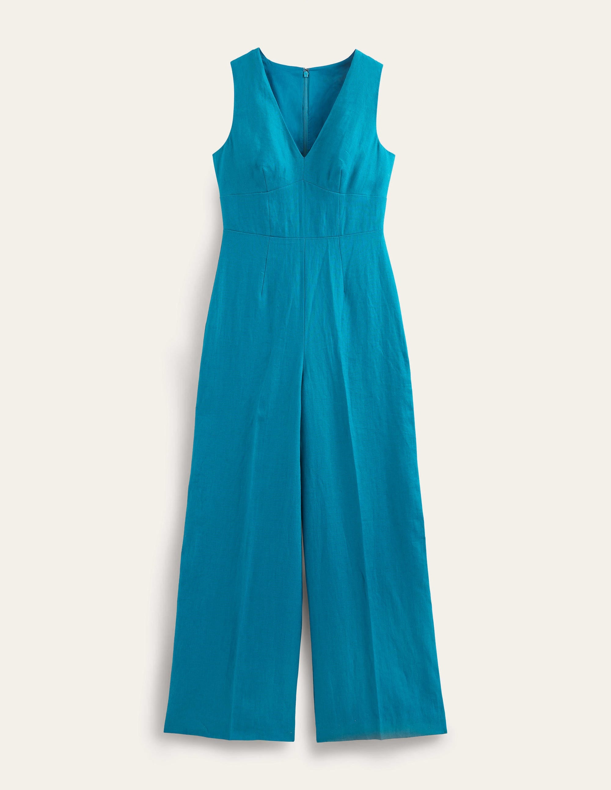 V-Neck Occasion Jumpsuit-Crystal Teal - Image 5